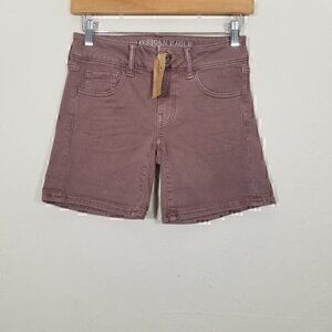 NWT American Eagle Midi Super Stretch Jean Shorts Size 0